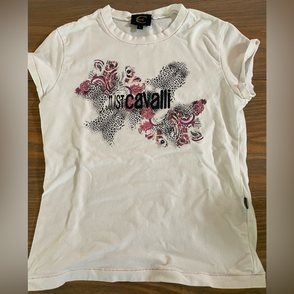 Just Cavalli Paisley and Leopard Print Tee